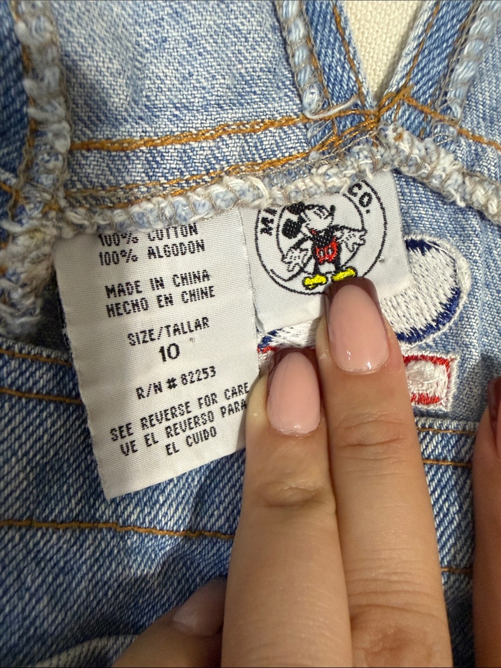 Vintage 90s Disney Mickey & Co. Classic Denim Shortalls / Overalls - Picture 2 of 10